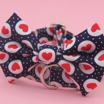 Red Hearts On Navy Dog Bow Tie, 6 of 11