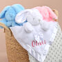Personalised White Bunny Baby Comforter, thumbnail 1 of 6