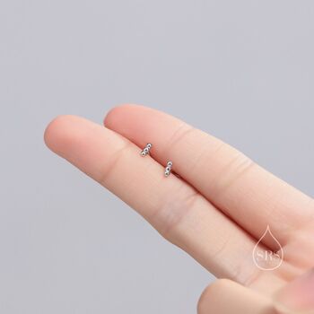 Extra Tiny Three Dot Stud Earrings In Sterling Silver, 4 of 12