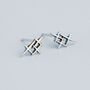 Vintage Finish Sterling Silver Star Stud Earrings, thumbnail 3 of 5