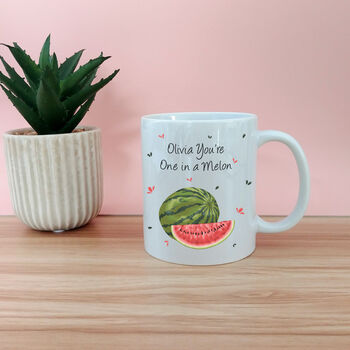 Personalised You're One In A Melon Mug | Fruit Puns, 5 of 5