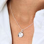 Sterling Silver Chunky Stamped Heart Medallion Necklace, thumbnail 1 of 8