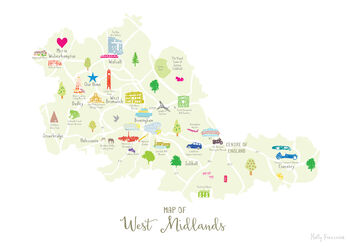 Personalised West Midlands Map: Add Favourite Places, 3 of 3