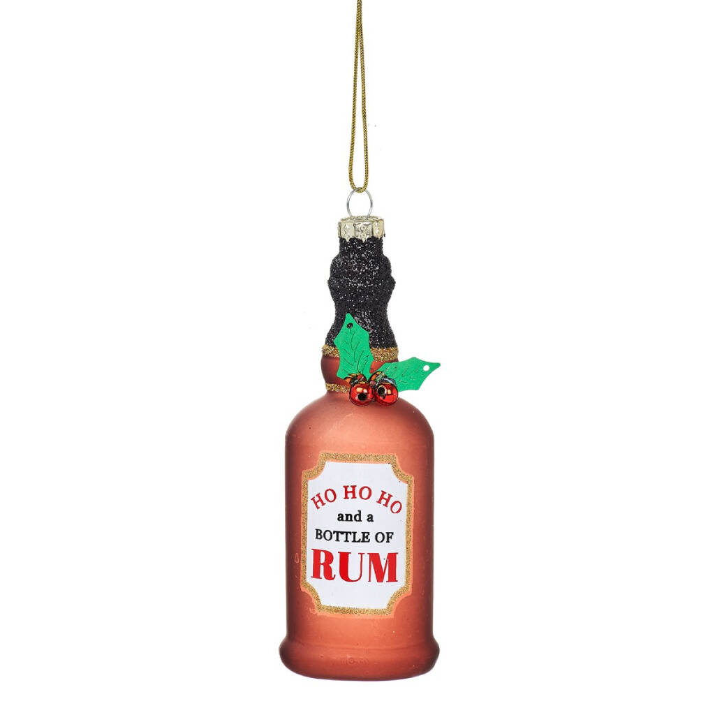 Glass Bottle Of Rum Bauble