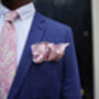 Mens Soft Pink Floral Pocket Square, thumbnail 10 of 12