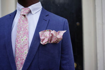 Mens Soft Pink Floral Pocket Square, 10 of 12