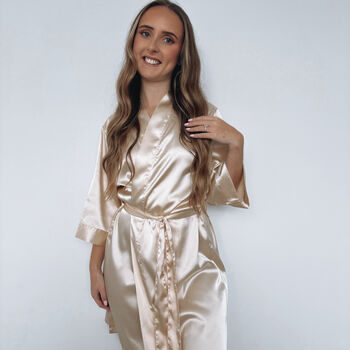 Champagne Embroidered Bridesmaid Robes, 5 of 5