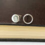 Personalised Initial Circle Mismatched Stud Earrings, thumbnail 4 of 9
