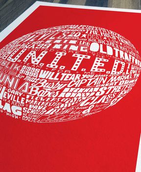 Manchester United Football Typography Print, 5 of 7