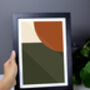 Green And Orange Geometric Shapes Print, thumbnail 3 of 6