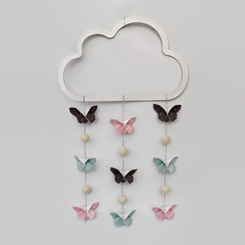 Nursery Mobile Wall Decor Pink,Cream,Mint Butterfly, 5 of 12