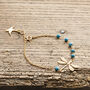 Gold Dragonfly Bracelet With Gemstones, thumbnail 2 of 4