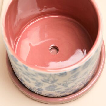 Blue Wildflower Print Planter, 4 of 4