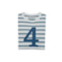 Ocean Blue + White Breton Striped Number/Age T Shirt, thumbnail 5 of 6
