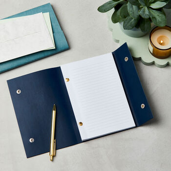 Personalised Leather Effect Refillable Notebook, 3 of 10