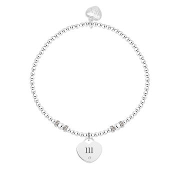 Angel Numbers 111 Silver Plated Beaded Bracelet, 2 of 3