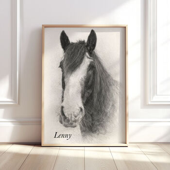 Personalised Black And White Pencil Sketch Pet Portrait, 10 of 12