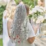 Bride Embroidered Floral Hen Party Veil, thumbnail 1 of 2