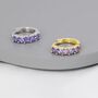 Minimalist Amethyst Purple Cz Huggie Hoop Earrings, thumbnail 5 of 11