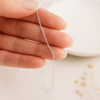 Sterling Silver Extra Light Diamond Cut Curb Chain – 16in To 30in, 2 of 11