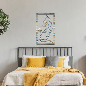 Minimalist Metal Abstract Faces Wall Decor Gift For Home, 5 of 11