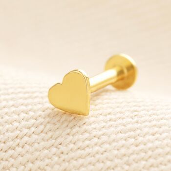 Sterling Silver Small Heart Piercing Earring, 3 of 3