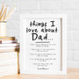 Personalised Things We Love About Dad Or Daddy Print, thumbnail 2 of 4