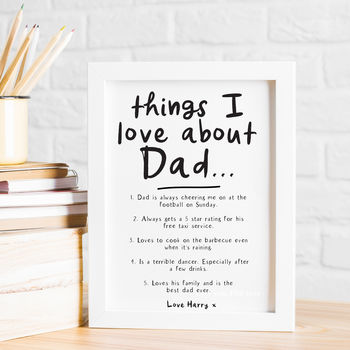 Personalised Things We Love About Dad Or Daddy Print, 2 of 4