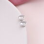 Sterling Silver Pearl Earrings Tear Drop Shaped, thumbnail 3 of 4