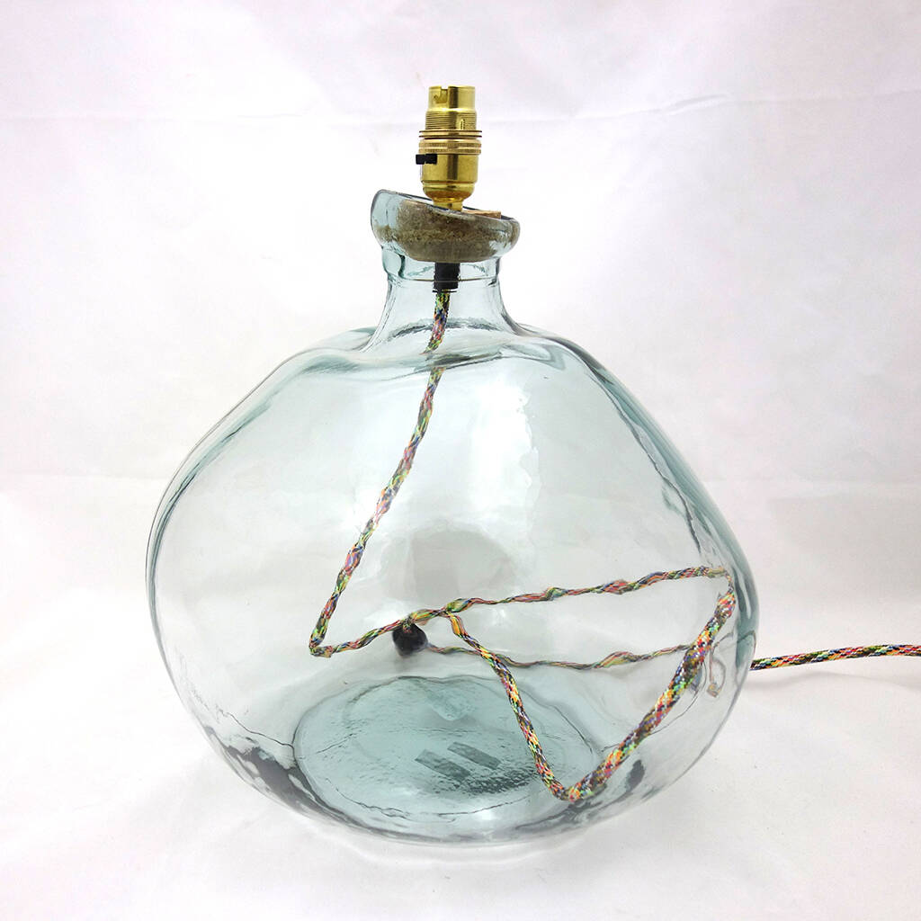 large simplicity recycled glass lamp base by the recycled glassware co