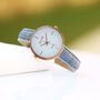 You Own Handwriting Engraved On A Anaii Watch Lake Blue, thumbnail 5 of 5