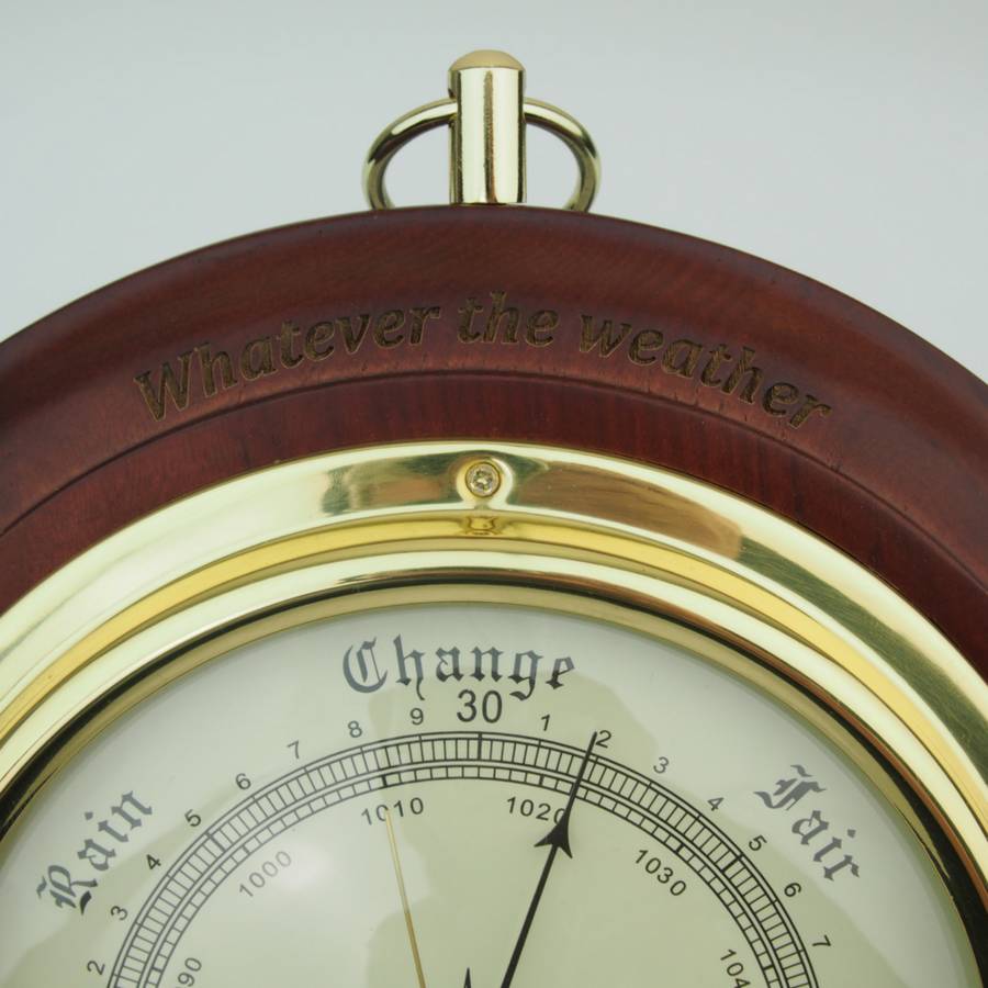 personalised wooden barometer dial by climemet
