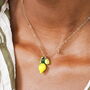Stainless Steel Lemon Pendant Necklace In Gold Plating, thumbnail 1 of 4