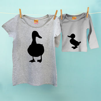 Mummy And Me Twinning Duck / Duckling Tshirt Top Set, 2 of 7