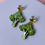 Broccoli Dangle Earrings, thumbnail 3 of 3