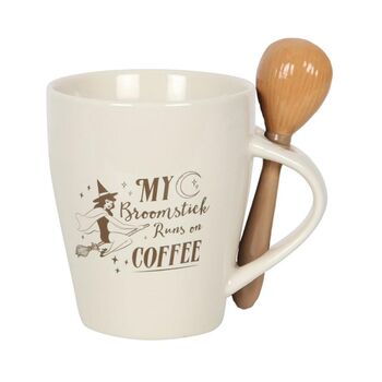 My Broomstick Runs On Coffee Mug And Spoon Set, 2 of 3