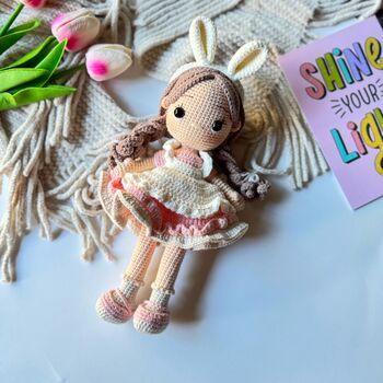 Organic Handmade Crochet Doll With Removable Clothes, 11 of 12