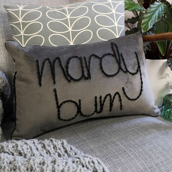 Mardy Bum Hand Embroidered Cushion, 4 of 6