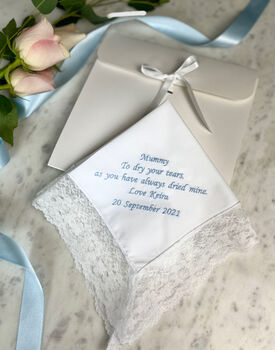 Personalised Message Lace Handkerchief, 4 of 6