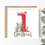 Personalised First Christmas Card Woodland Rabbit, thumbnail 1 of 4