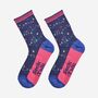 Women's Bamboo Socks Navy Party Lights, thumbnail 1 of 5