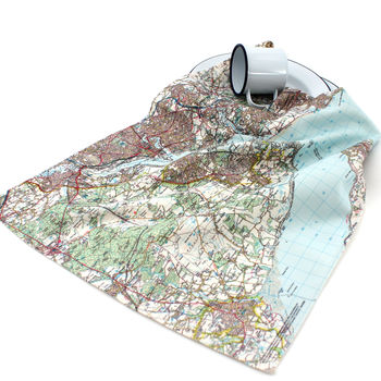 Personalised Cotton Map Tea Towel, 5 of 5
