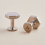 Bill Hexagon Steel Cufflinks With Personalised Pouch, thumbnail 3 of 6