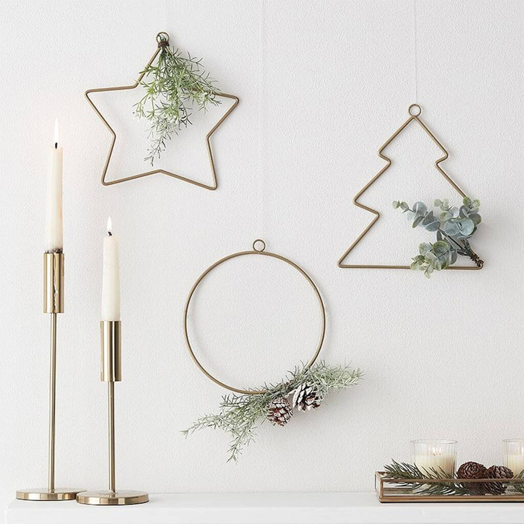 Hanging Christmas Star Tree And Circle Wall Decorations, 1 of 2