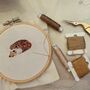 Hand Embroidered Hedgehog Brooch, thumbnail 3 of 4