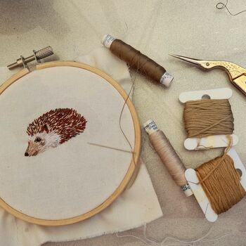 Hand Embroidered Hedgehog Brooch, 3 of 4