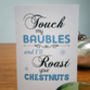 Touch My Baubles Christmas Card, thumbnail 2 of 2