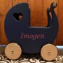 Personalised Light Blue, White, Red Or Pink Toy Pram, thumbnail 3 of 10