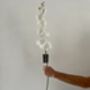 Artificial White Glitter Fabric Orchid Stem, thumbnail 2 of 8