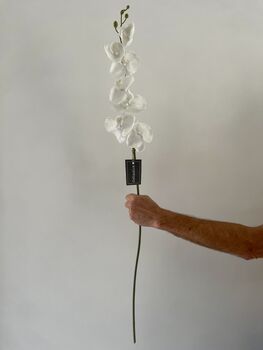 Artificial White Glitter Fabric Orchid Stem, 2 of 8